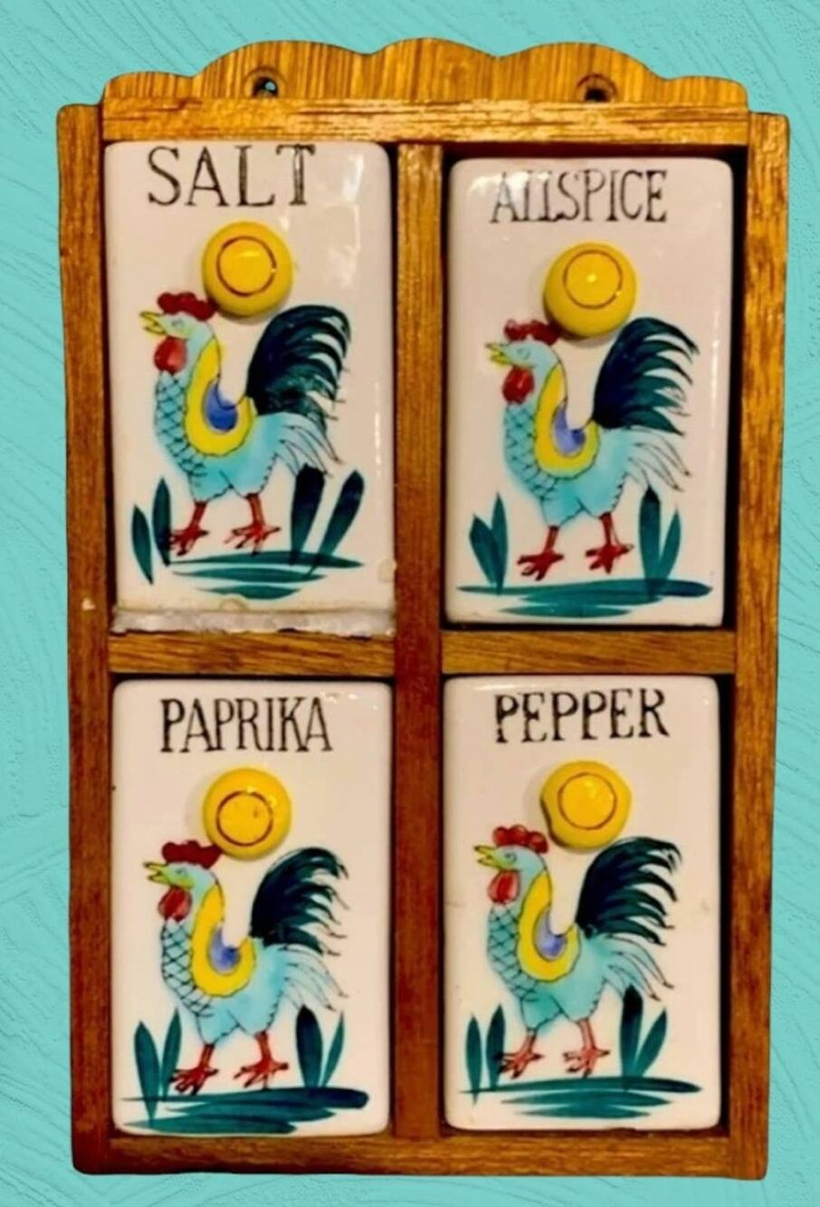 Vintage Porcelain Season Rack Handmade Painted Wood Decor Cottage Woods Fairy